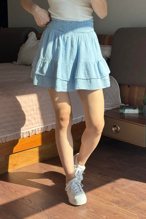 Bebe Mavisi Gipeli Mini Etek