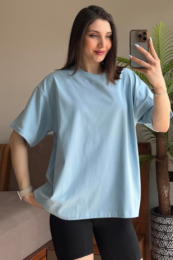 Bebe Mavisi Overisze T Shirt