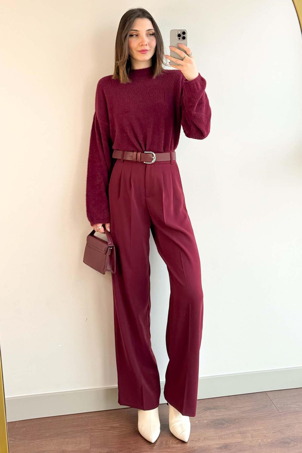 Bordo Oversize Yumoş Kazak