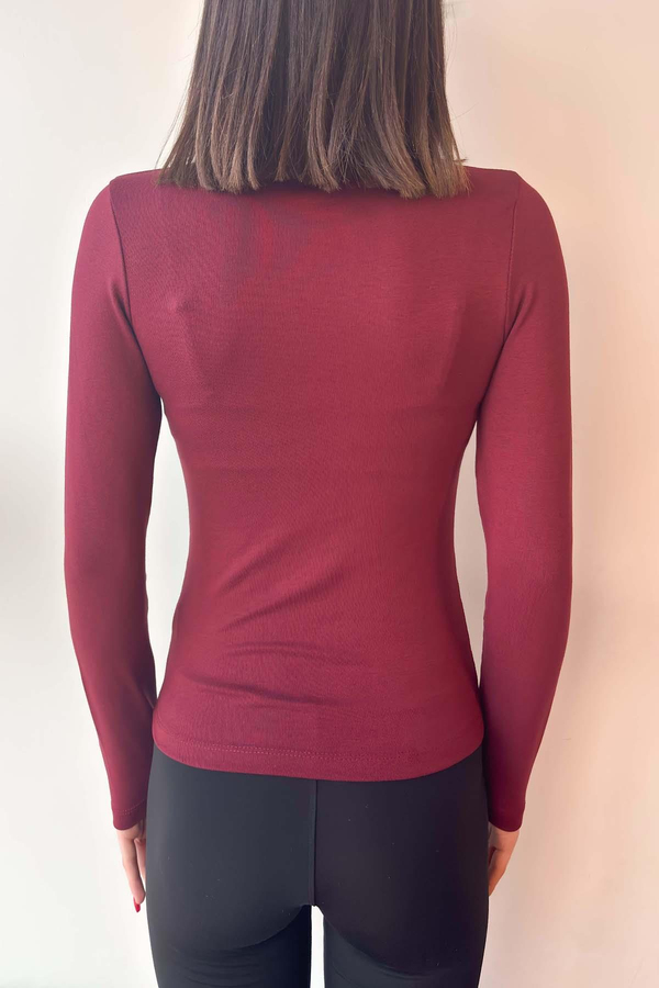 Bordo OYSH Soft Touch Yarım Balıkçı Body