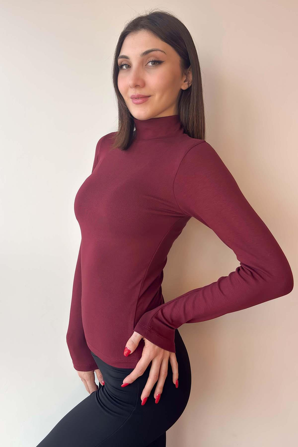 Bordo OYSH Soft Touch Yarım Balıkçı Body