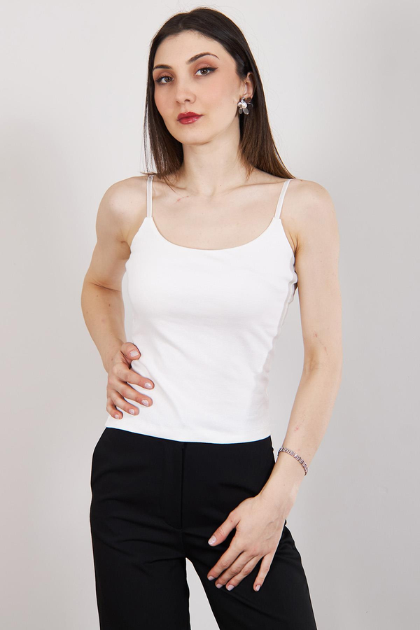 Ekru Lastik Askılı Basic Atlet