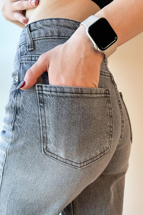 Gri Massimo Wideleg Jean Pantolon