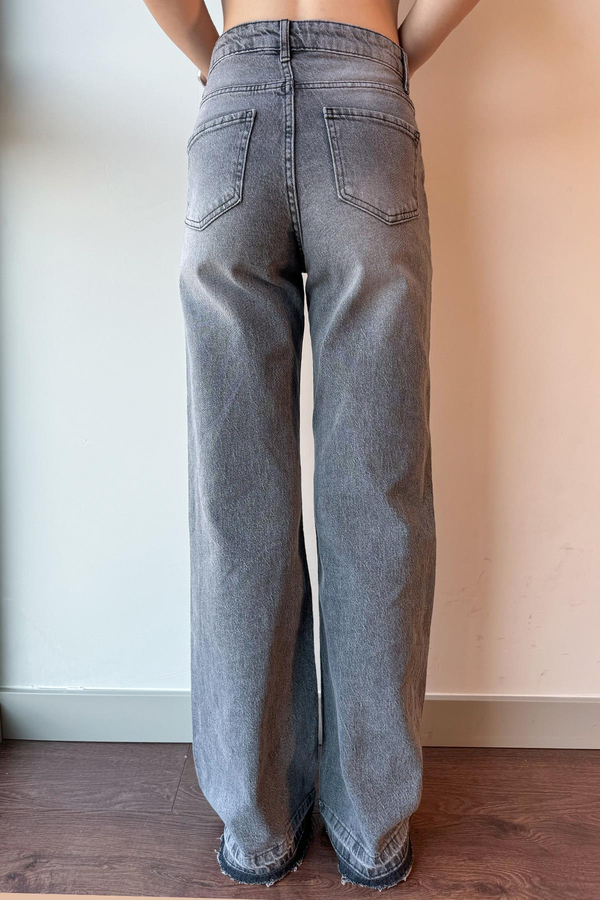 Gri Massimo Wideleg Jean Pantolon