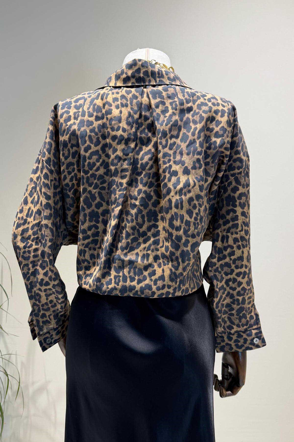 Leopar Oversize Gömlek