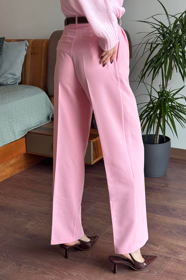 Pembe Kumaş Palazzo Pantolon