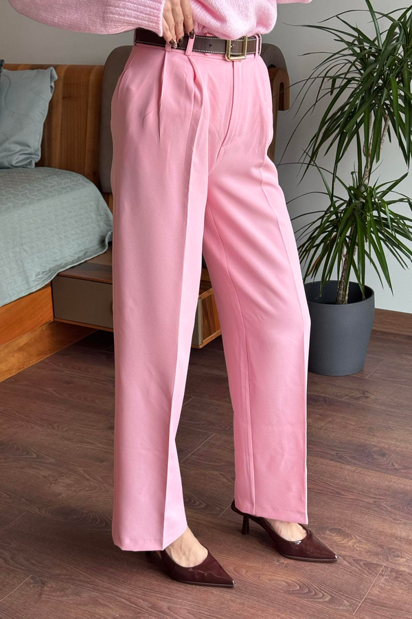 Pembe Kumaş Palazzo Pantolon
