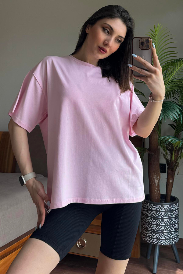 Pembe Overisze T Shirt