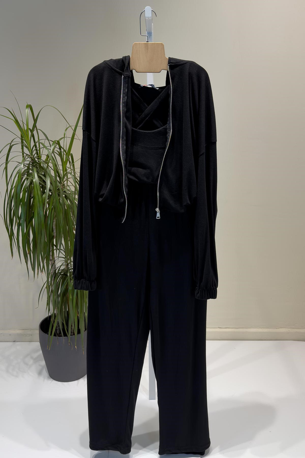 Siyah Bralet Detaylı Takım
