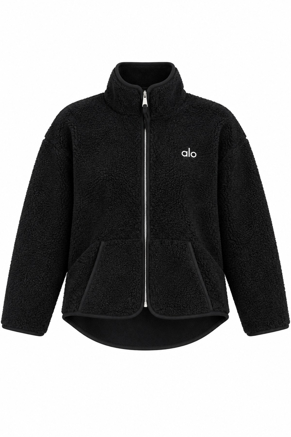 Siyah Gümüş Logo Polar Sweatshirt