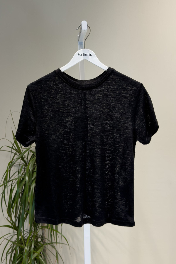 Siyah MD Keten T Shirt