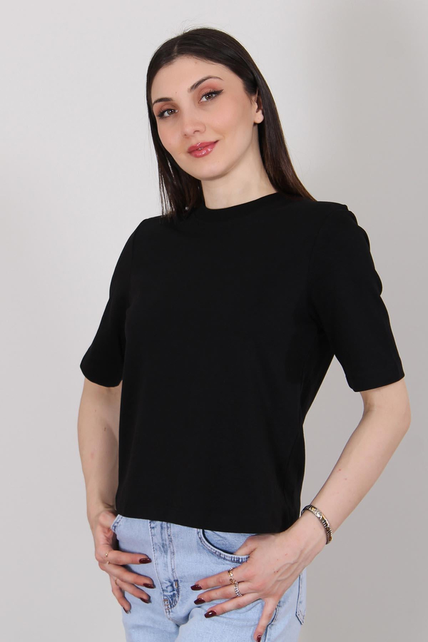 Siyah Vatkalı T Shirt