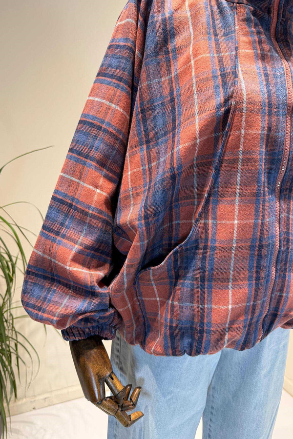 Turuncu Dik Yakalı Reglan Ceket
