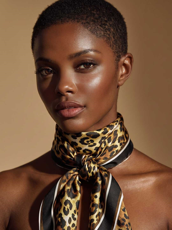 LEOPARD NOIR TWILL İPEK EŞARP 
