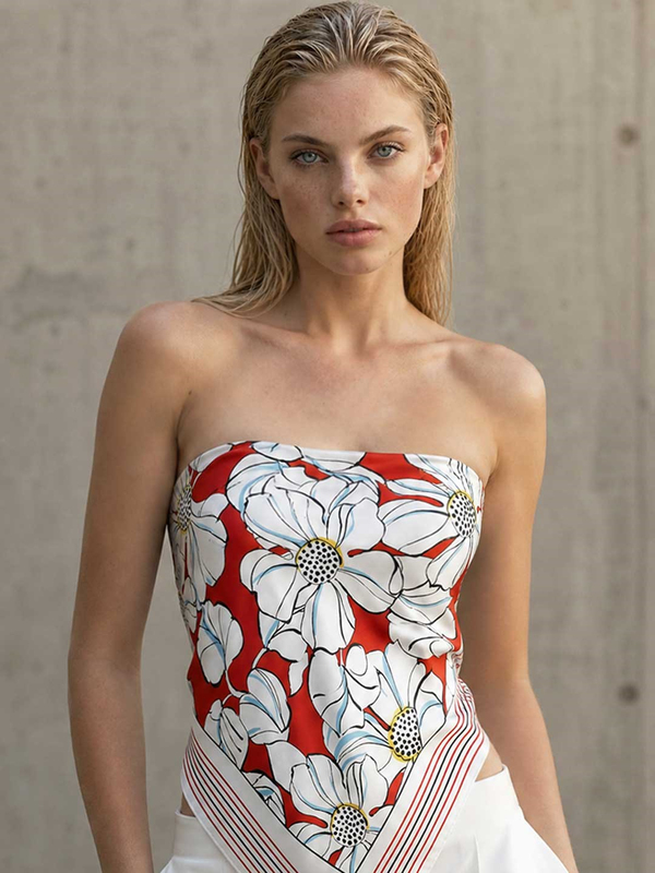SCARLET BLOSSOM TWILL İPEK EŞARP