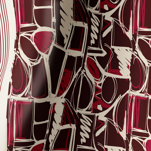 CRIMSON GEOMETRY TWILL İPEK EŞARP 