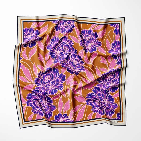 FLAME BLOSSOM TWILL İPEK EŞARP
