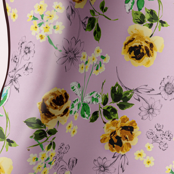 LAVENDER ROSE TWILL İPEK EŞARP 