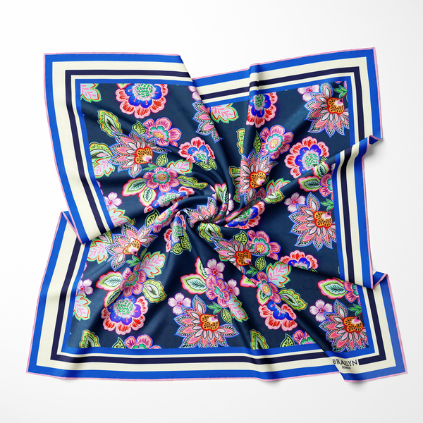 MIDNIGHT BLOOM TWILL İPEK EŞARP