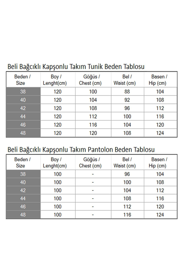 Beli Bağcıklı Kapşonlu Takım Gül Kurusu 19241