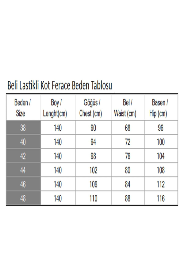 Beli Lastikli Kot Ferace Açık Mavi 19228