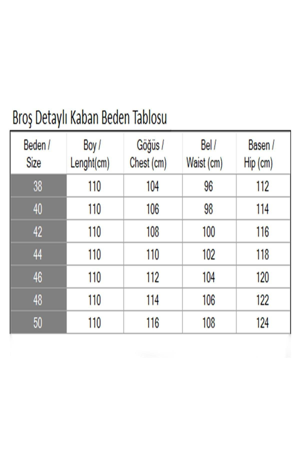 Broş Detaylı Kaban Siyah 19279