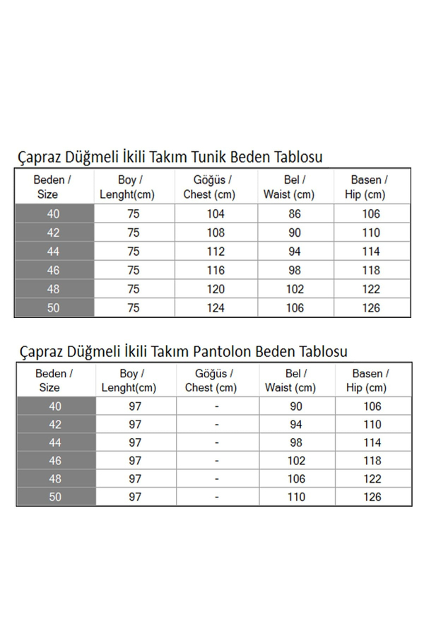 Çapraz Düğmeli İkili Takım Kahverengi 19288