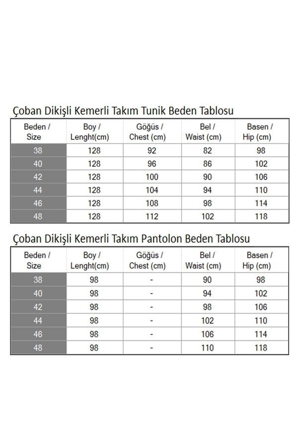 Çoban Dikişli Kemerli Takım İndigo 19365