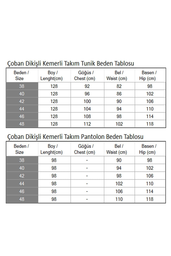 Çoban Dikişli Kemerli Takım Siyah 19365