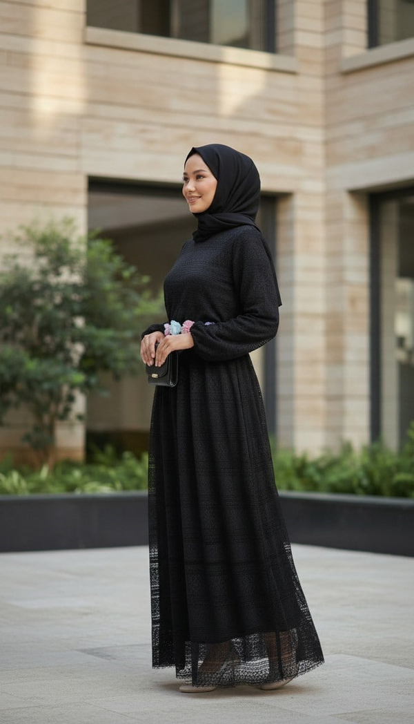Dantelli Anne Elbise Siyah 16800