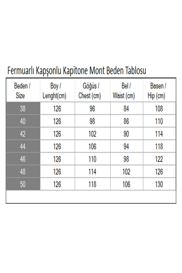 Fermuarlı Kapşonlu Kapitone Mont Siyah 19277