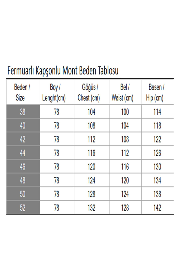 Fermuarlı Kapşonlu Mont Siyah 19270