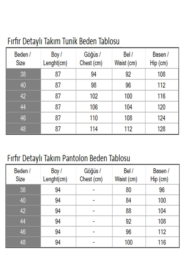 Fırfır Detaylı Takım Siyah 19224