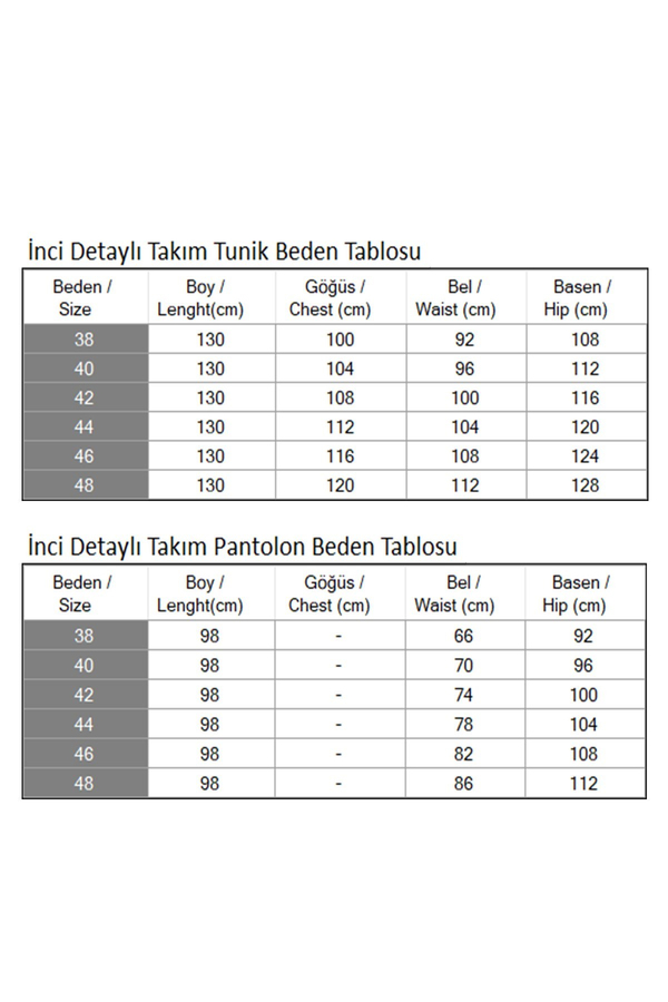 İnci Detaylı Takım Bej 19360