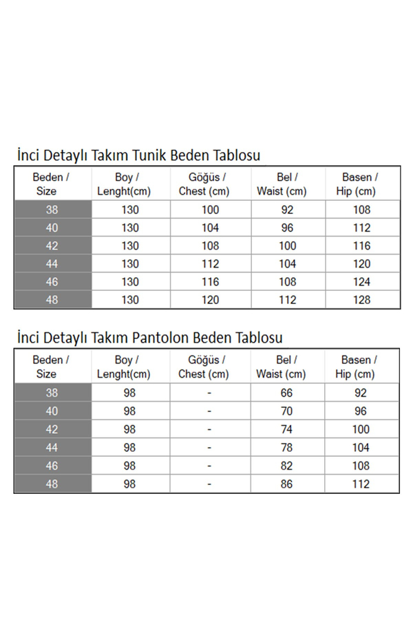 İnci Detaylı Takım Bej 19360