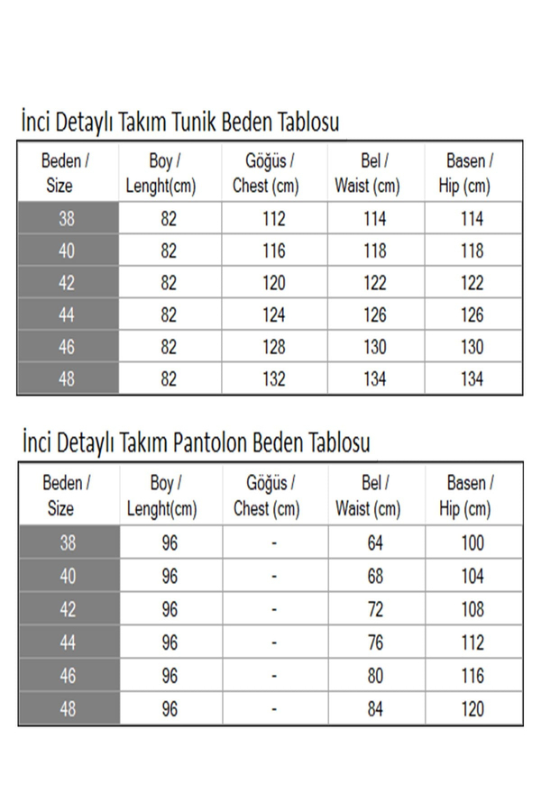 İnci Detaylı Takım İndigo 19259