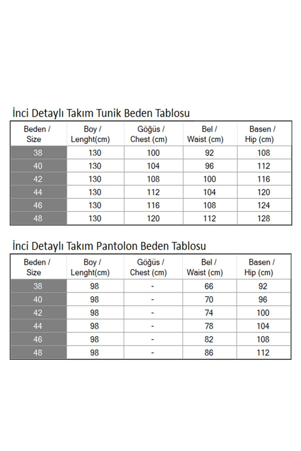 İnci Detaylı Takım İndigo 19360