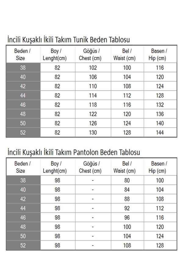 İncili Kuşaklı İkili Takım Gri 19265