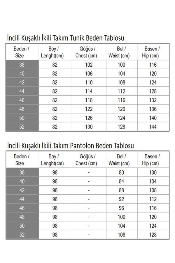 İncili Kuşaklı İkili Takım Kahverengi 19265