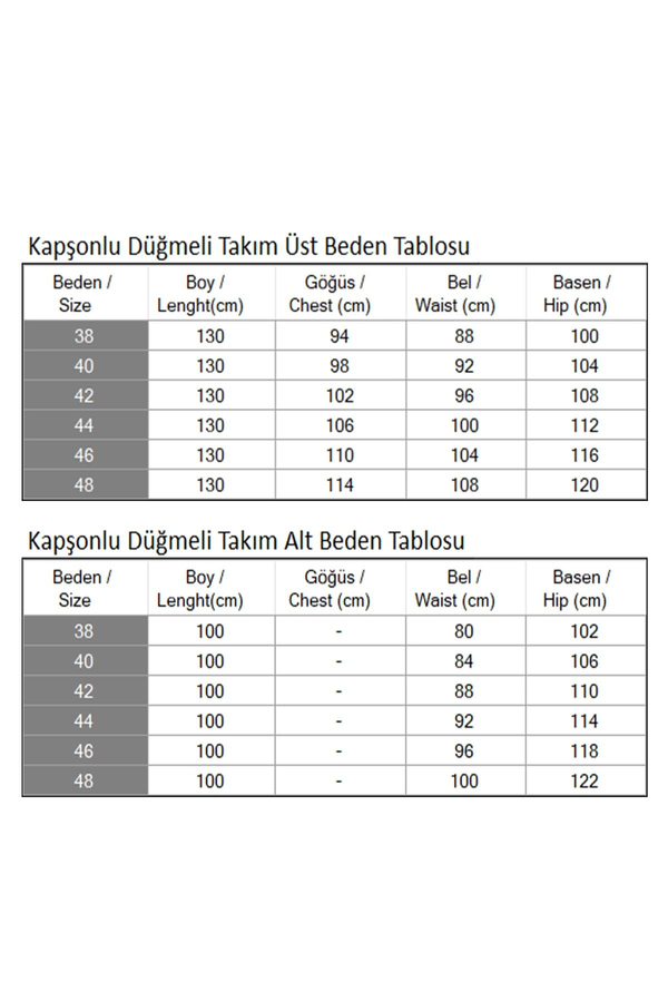 Kapşonlu Düğmeli Takım Haki 19238