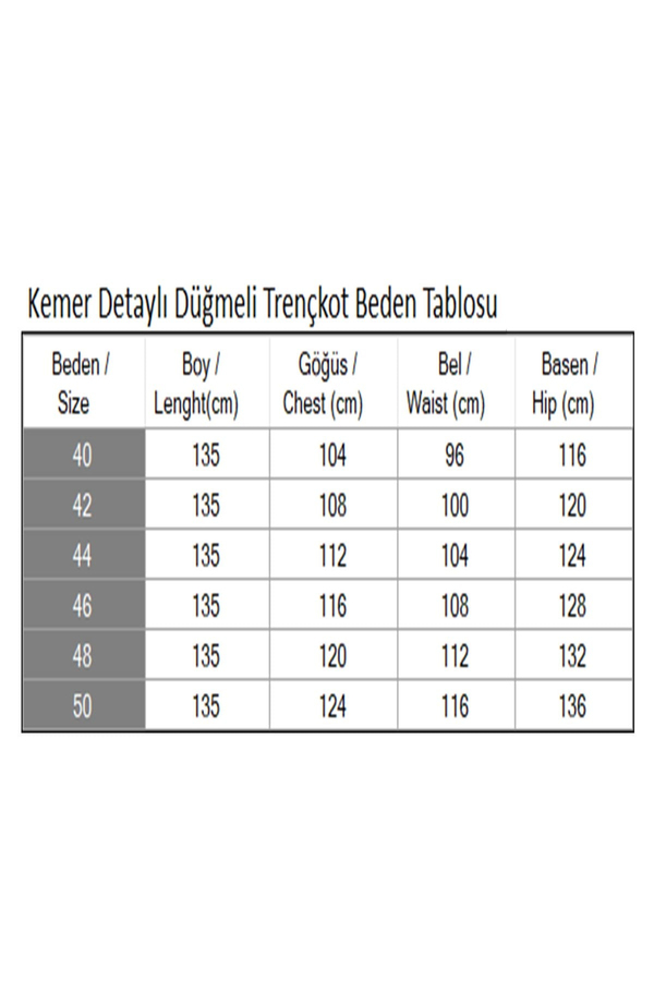 Kemer Detaylı Düğmeli Trençkot Haki 19301