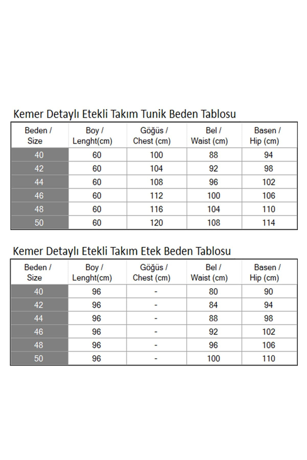 Kemer Detaylı Etekli Takım Siyah 19287