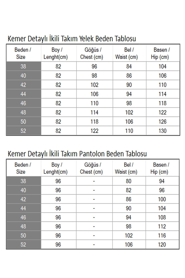 Kemer Detaylı İkili Takım Bej 19232
