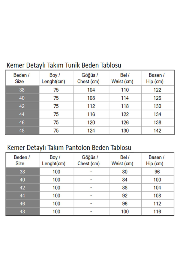 Kemer Detaylı Takım Bej 19001