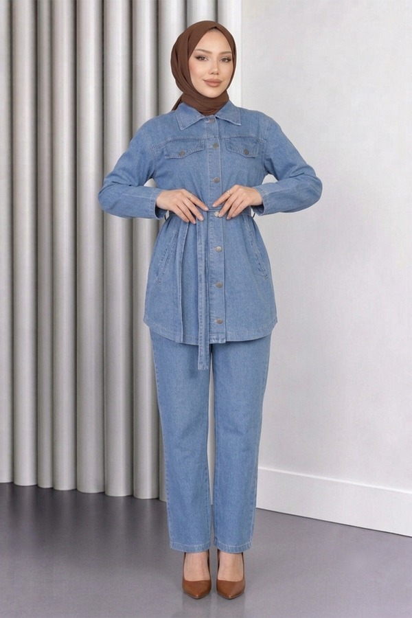 Luna Denim Takım Açık Mavi 19299