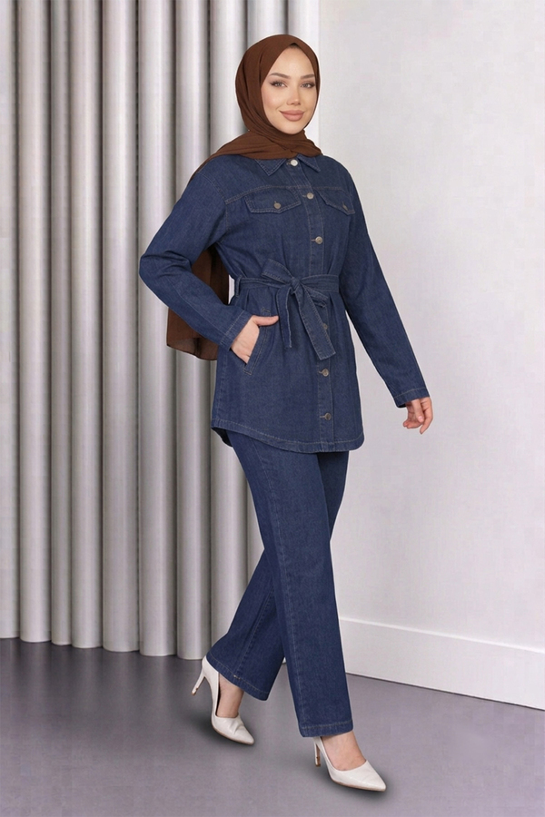 Luna Denim Takım Koyu Mavi 19299