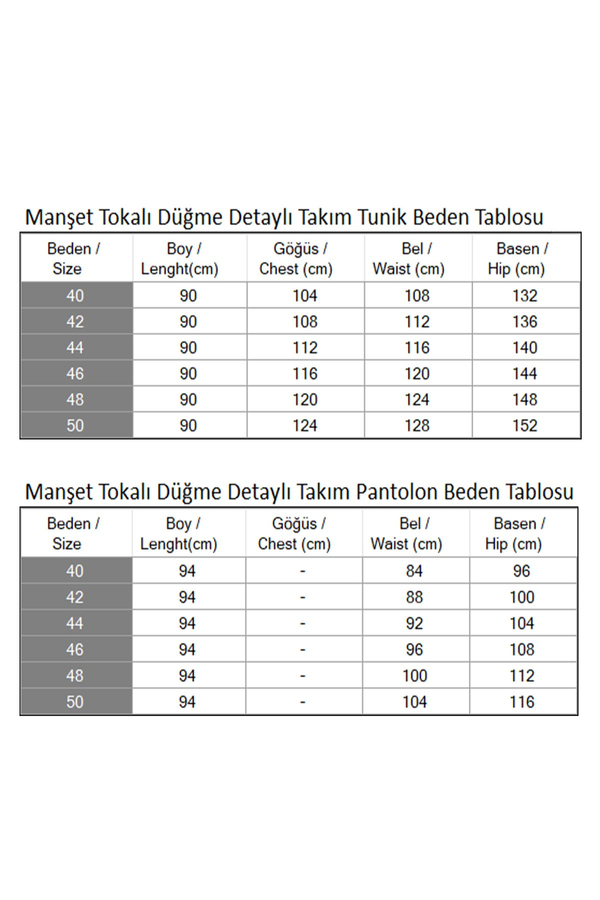 Manşet Tokalı Düğme Detaylı Takım Siyah 19295