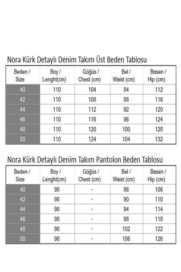 Nora Kürk Detaylı Denim Takım Açık Mavi 3002