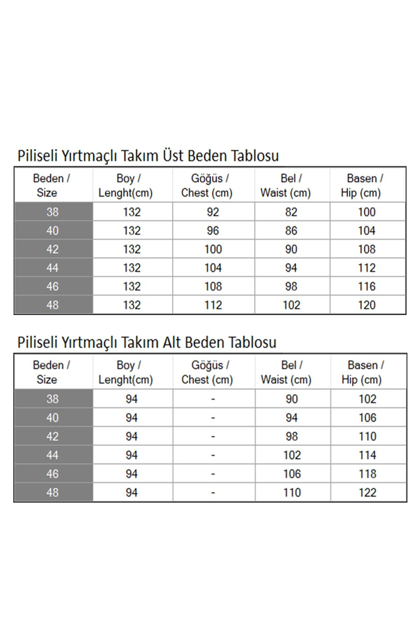 Piliseli Yırtmaçlı Takım Gül Kurusu 19239