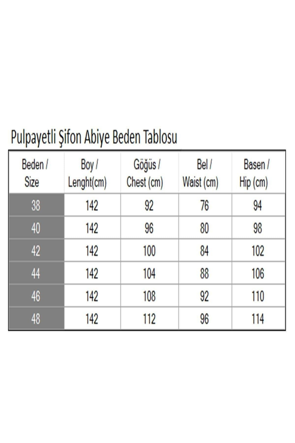 Pulpayetli Şifon Abiye Gold 19187